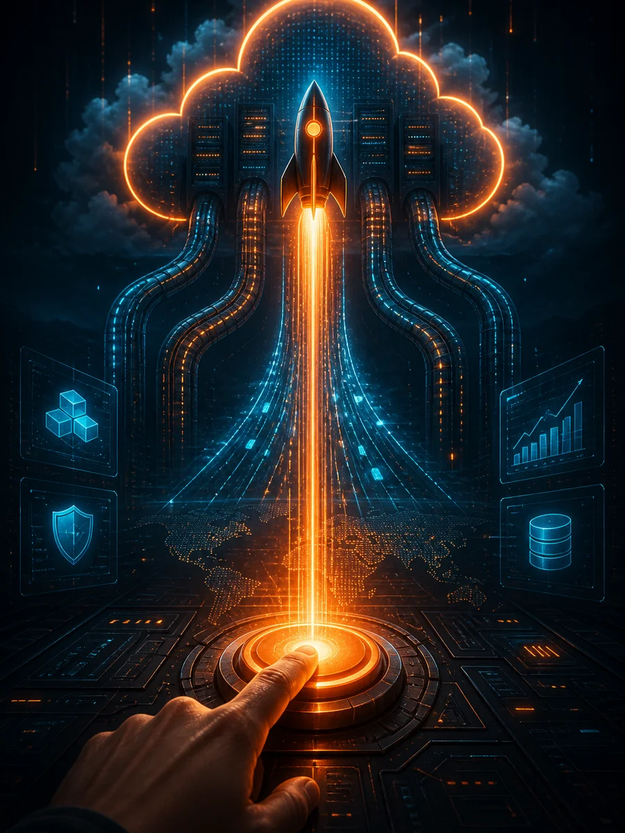 Cloud deployment pipeline with a single deploy action